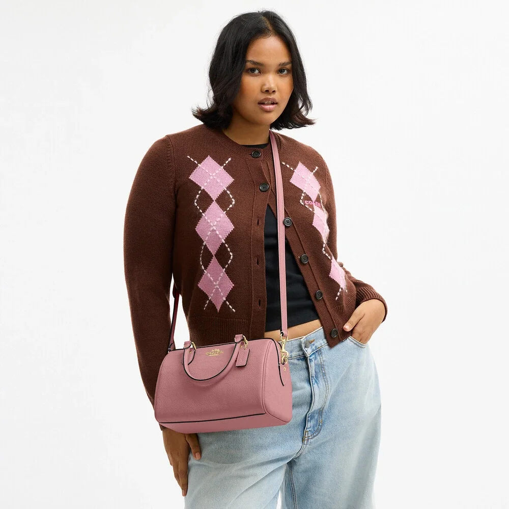 Coach Outlet Rowan Satchel Bag In Signature Leather POENY - Picture 3 of 3